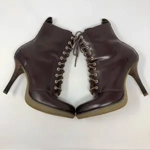 Dr. Martens Shoes Dr Martens Zita Kimora Leather Eyelet Laceup Heel Ankle Boot Oxblood Brown Poshmark